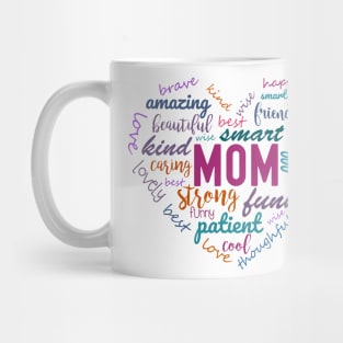 colorful heart mom word cloud - All the Words for Mom Mug